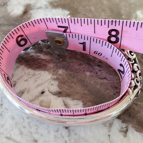 Carolyn Pollack Sterling Silver Turquoise Doublet Scroll Filagree Bracelet - Picture 14 of 14